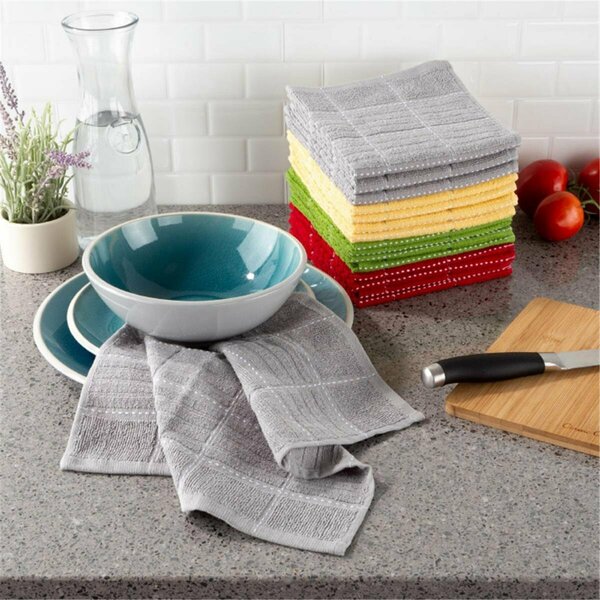 Tablero 12.5 x 12.5 in. 100% Cotton Kitchen Dish Wash Cloth w/Checked Weave Pattern, Multi-Color, 16PK TA2155645